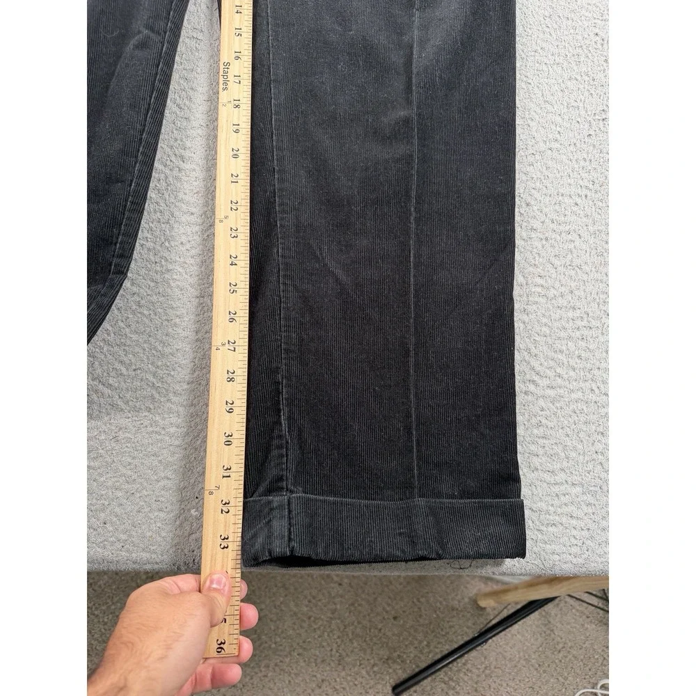 Polo Ralph Lauren Hammond Pant Mens 42x33 Black Pleated Corduroy Trousers